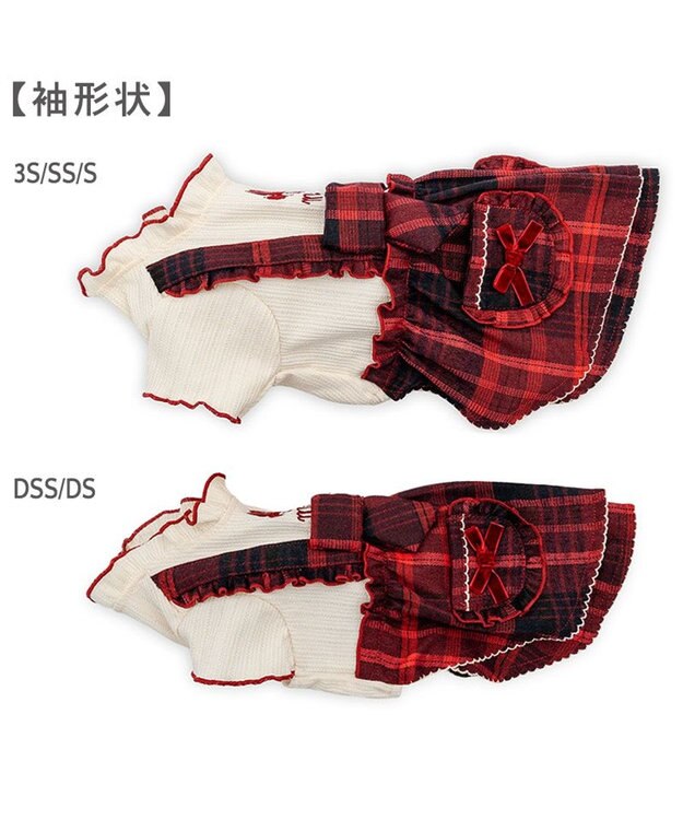 PET PARADISE ディズニー ミ二ーマウス チェック オーバーオール 小型犬 レッド×ホワイト