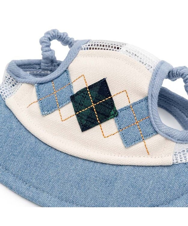 PET PARADISE ペットパラダイス アーガイル柄 帽子 ＳＭ～Ｍ/Ｌ ライトインディゴブルー