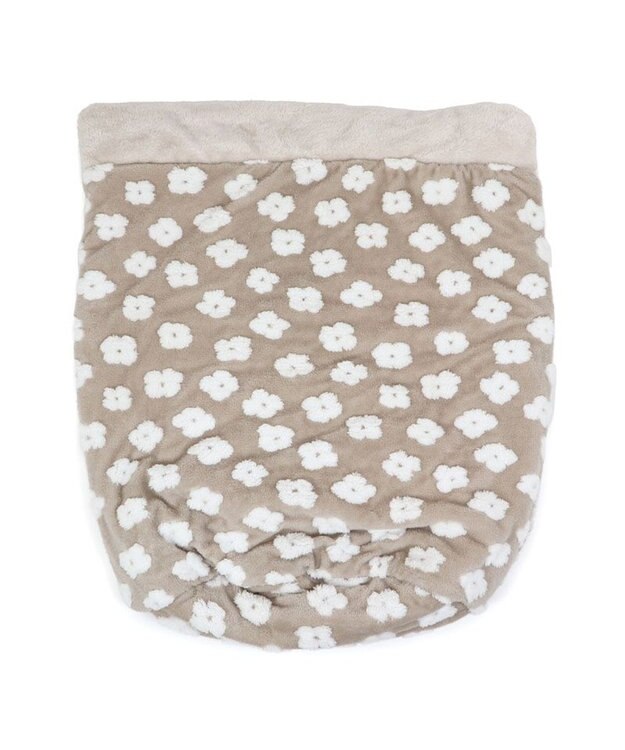 PET PARADISE ペットパラダイス ボア 寝袋 筒型《お花柄》L  中型犬 ベージュ