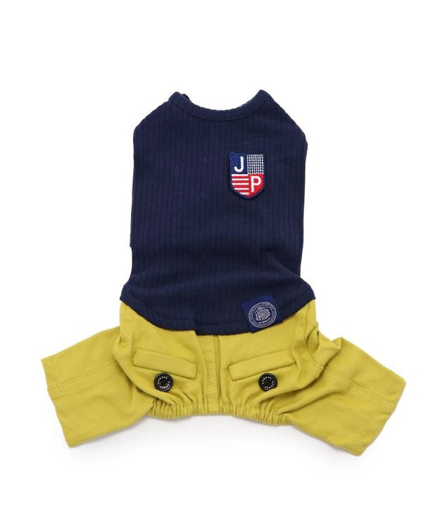 PET PARADISE J.PRESS リブニット パンツつなぎ 【小型犬】 紺（ネイビー・インディゴ）