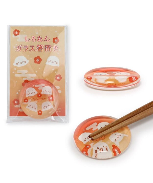 Mother garden しろたん ガラス箸置 《紅梅柄》 単品 紅梅柄