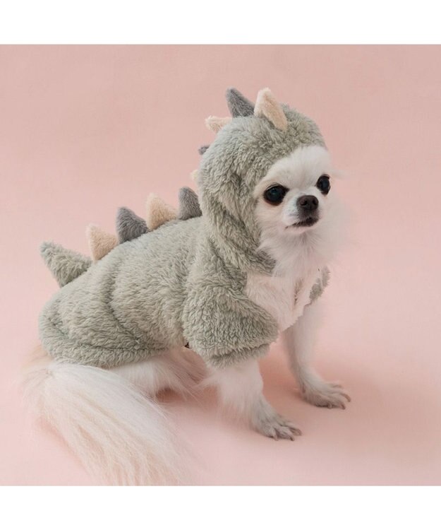 PET PARADISE ペットパラダイス 恐竜もこボアパーカー   超小型犬 小型犬 グリーン