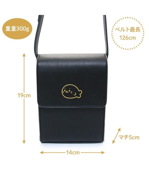 Mother garden しろたん スマホショルダー バッグ 黒  スマホポーチ 黒