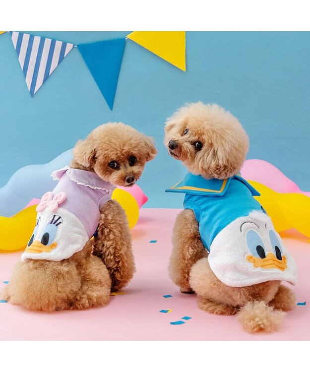PET PARADISE ディズニー デイジーダック 顔 ふわ トレーナー 小型犬 パープル