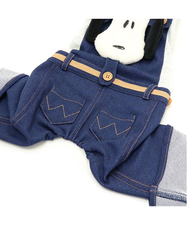 PET PARADISE スヌーピー お出かけぬいぐるみ付 パンツつなぎ  小型犬 グレー