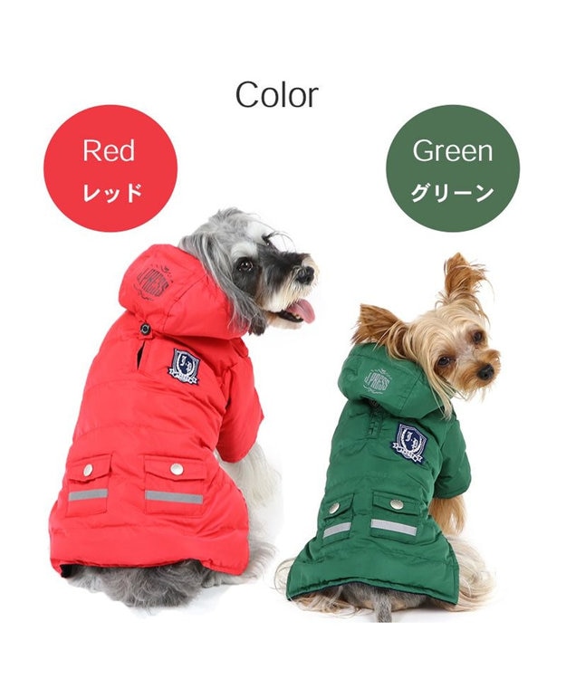 PET PARADISE 犬 服 J.PRESS 綿入り コート 【小型犬】 フライトコート レッド 赤