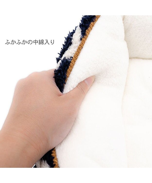 PET PARADISE ペットパラダイス 四角 カドラー 《カントリー柄》 Ｍ ホワイト×ネイビー