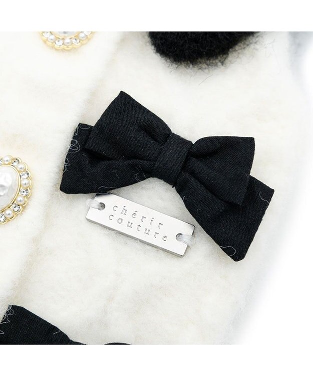 PET PARADISE cherircouture リボンニット 小型犬 ホワイト×ブラック