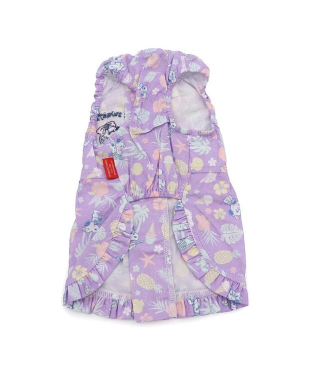 PET PARADISE スヌーピー 接触冷感 背中開き リゾートワンピース 中型犬 パープル