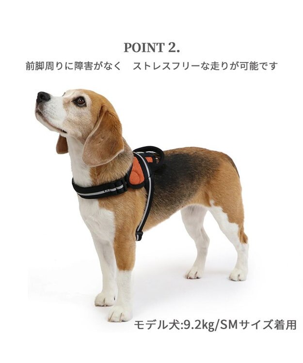 PET PARADISE ヘッドインハーネス  【SM】 オレンジ / ブルー 【中型犬】 オレンジ×グレー