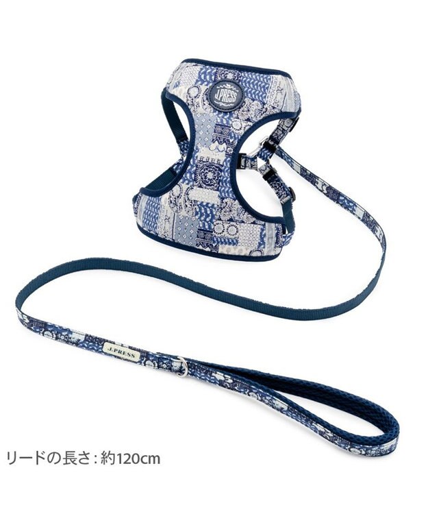 PET PARADISE J.PRESS ペイズリー ハーネス＆リード ＳＳ 小型犬 ネイビー
