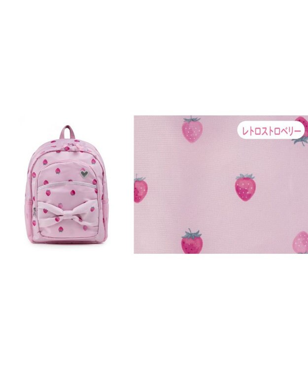 Mother garden マザーガーデン 野いちご 子供用 リュック 【Lサイズ】《レトロストロベリー柄》 レトロストロベリー柄
