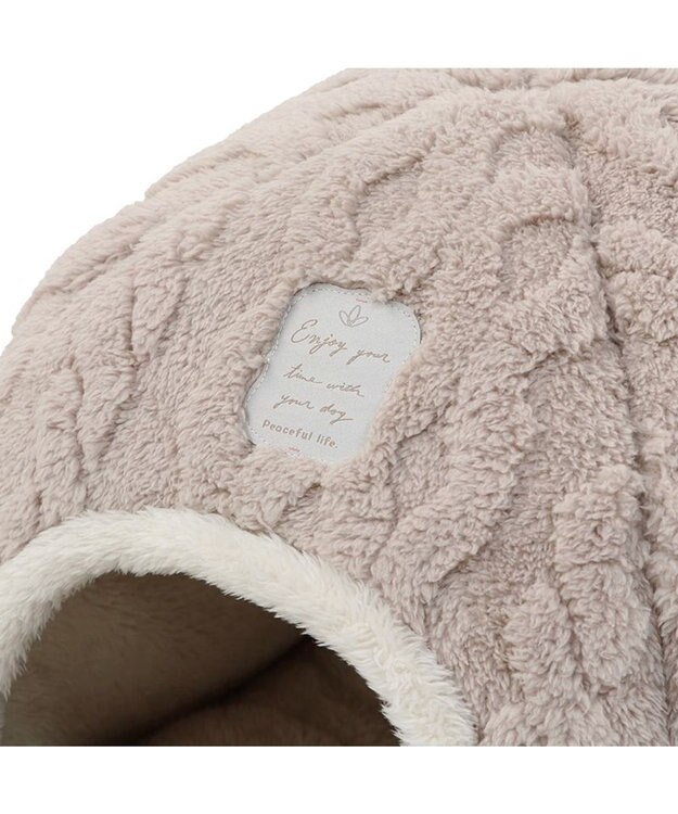 PET PARADISE ペットパラダイス 遠赤外線 ボアハウス 《アラン柄》  38×40cm ベージュ