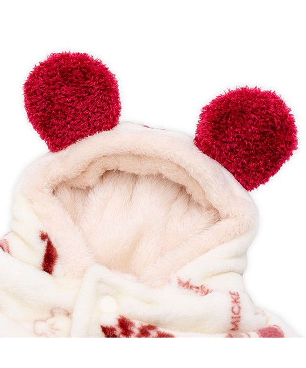 PET PARADISE ディズニー ミッキーマウス 着る毛布 《ニット柄》 小型犬 ホワイト×レッド