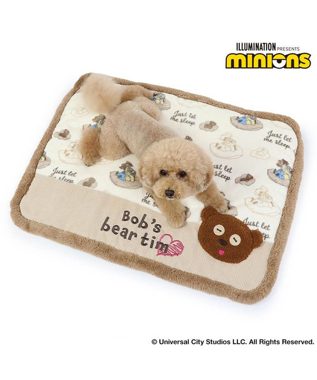 PET PARADISE  ミニオン ボブ ティム 遠赤外線 ボアマット (80×60cm) ブラウン
