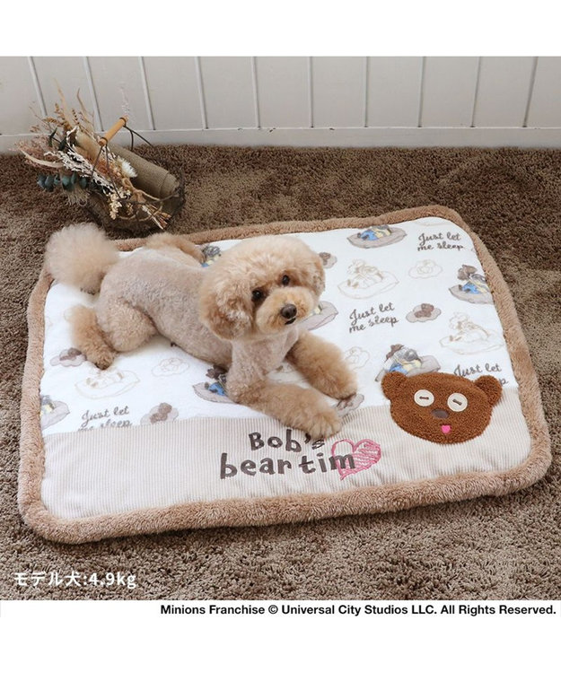 PET PARADISE  ミニオン ボブ ティム 遠赤外線 ボアマット (80×60cm) ブラウン