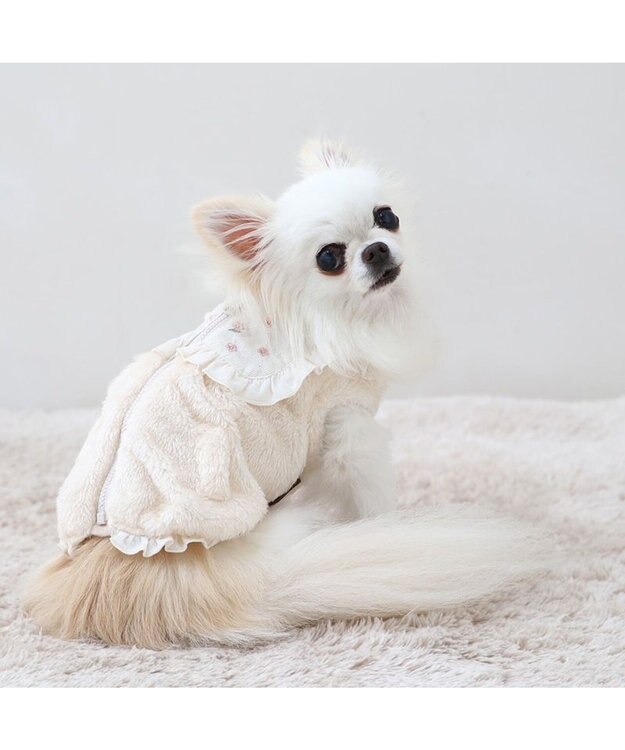 PET PARADISE ペットパラダイス ボア ジップベスト 《お花》 小型犬 お花