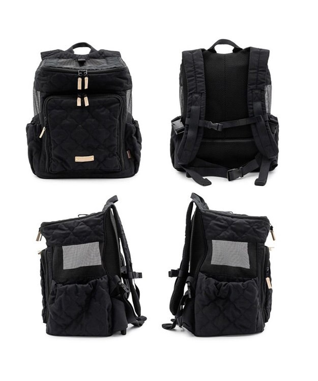 PET PARADISE ペットパラダイス ナチュラル キルティング ハグ＆リュック Ｌ 小型犬 ブラック