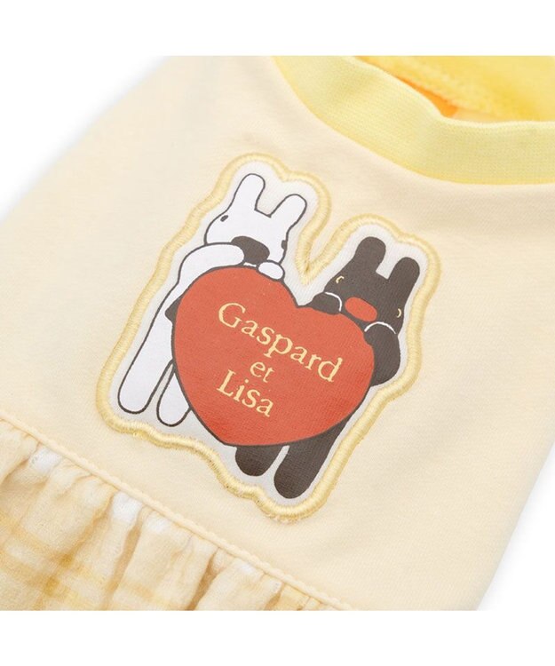 PET PARADISE リサとガスパール ぽわん Tシャツ 《チェック柄》 小型犬 イエロー