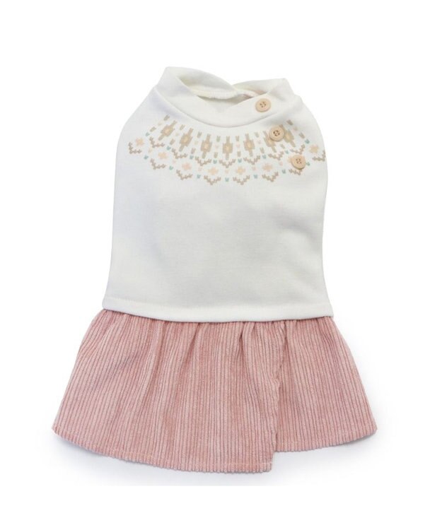 PET PARADISE ノルディック柄ワンピース《ホワイト》小型犬 ホワイト