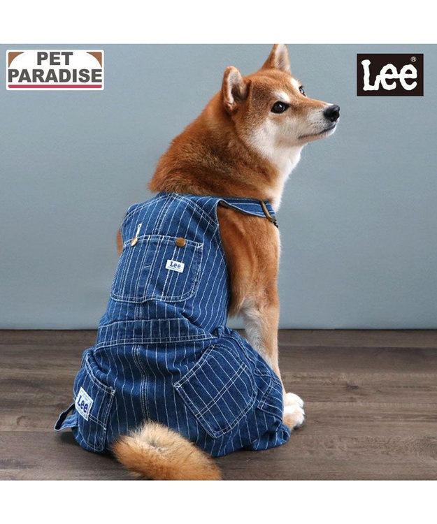 PET PARADISE Lee ストライプ オーバーオール 中型犬 大型犬 インディゴブルー