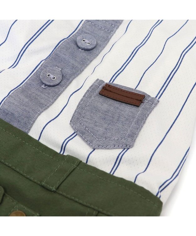 PET PARADISE ペットパラダイス エコメイド 襟付き パンツつなぎ 小型犬 ホワイト×ブルー