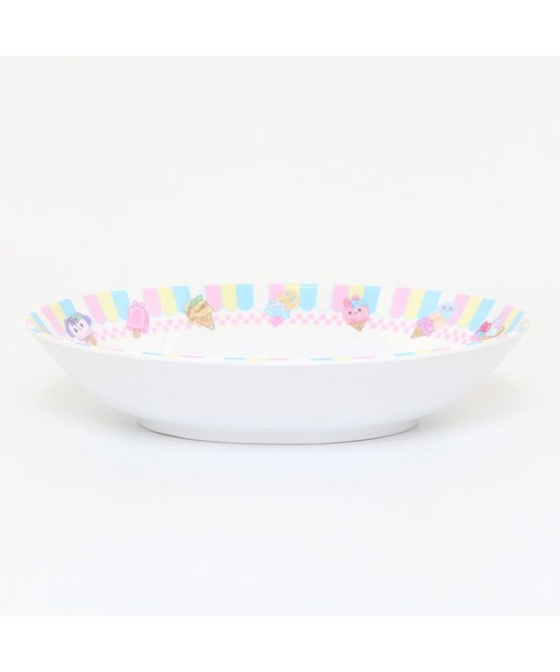 Mother garden マザーガーデン うさもも メラミン食器 カレー皿 《アイス柄》 単品 食洗機可 子供用食器 メラミン製 お皿 キッズ 女の子 かわいい 食器 マルチカラー