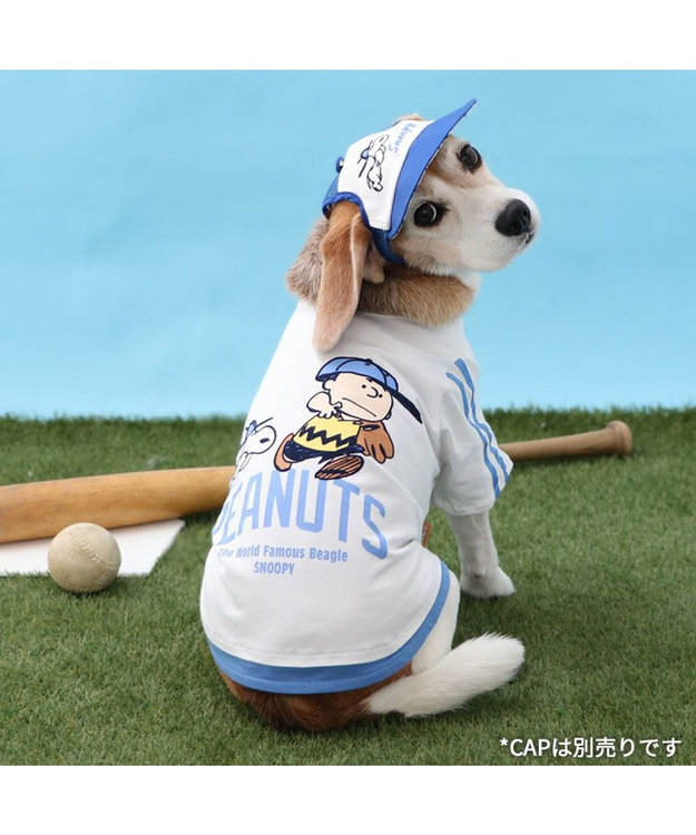 PET PARADISE スヌーピー Tシャツ 《ファインプレー柄》 白色 中型犬 大型犬 ファインプレー柄