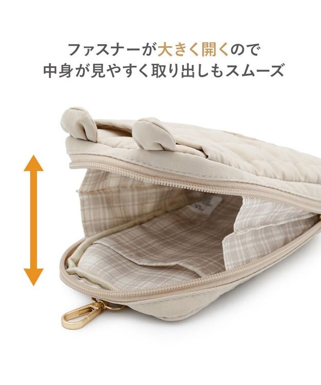 PET PARADISE ペットパラダイス くまちゃん キルトポーチ ブラウン