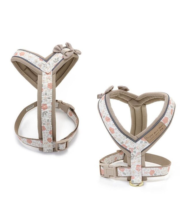 PET PARADISE 反射 花柄 アクティブハーネス  【ＳＳ】 小型犬 茶系