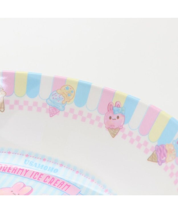 Mother garden マザーガーデン うさもも メラミン食器 カレー皿 《アイス柄》 単品 食洗機可 子供用食器 メラミン製 お皿 キッズ 女の子 かわいい 食器 マルチカラー