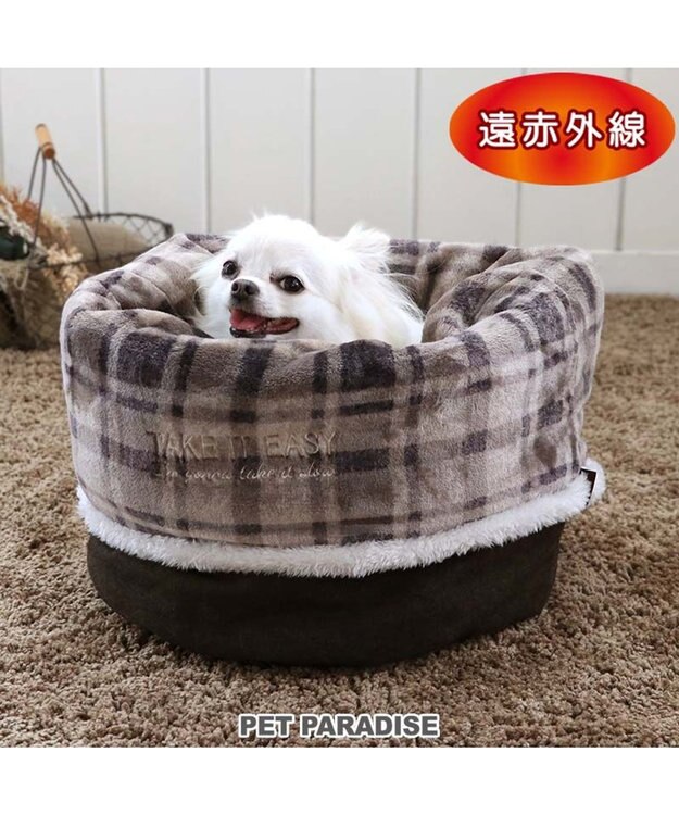 PET PARADISE ペットパラダイス 筒形寝袋 遠赤外線 《チェック柄》 35×50cm チェック柄
