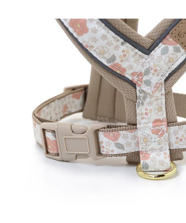 PET PARADISE 反射 花柄 アクティブハーネス 【Ｓ】小型犬 茶系