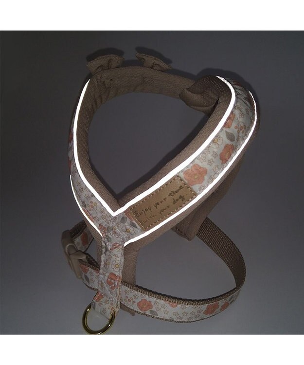 PET PARADISE 反射 花柄 アクティブハーネス 【Ｓ】小型犬 茶系