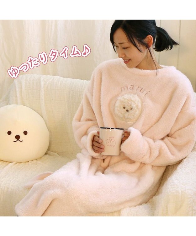 Mother garden マザーガーデン ふわんこ 蓋つき ステンレスマグカップ 380mL ピンク(淡)