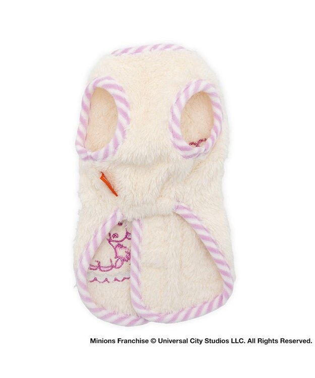 PET PARADISE ミニオン フラッフィ 背開き ベスト 小型犬 ホワイト