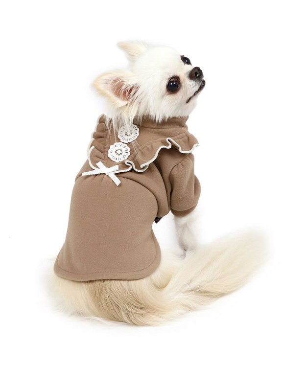 PET PARADISE ペットパラダイス ペティヒートDAN Tシャツ 《フリル花》 小型犬 茶系