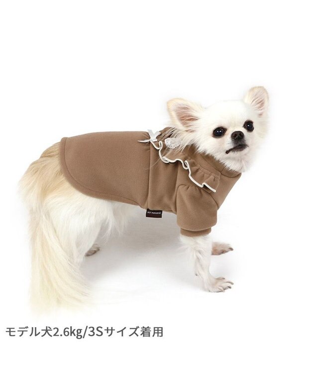 PET PARADISE ペットパラダイス ペティヒートDAN Tシャツ 《フリル花》 小型犬 茶系