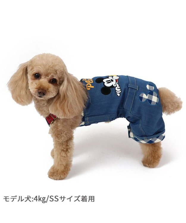 ディズニー ミッキーマウス＆プルート お散歩柄オーバーオール