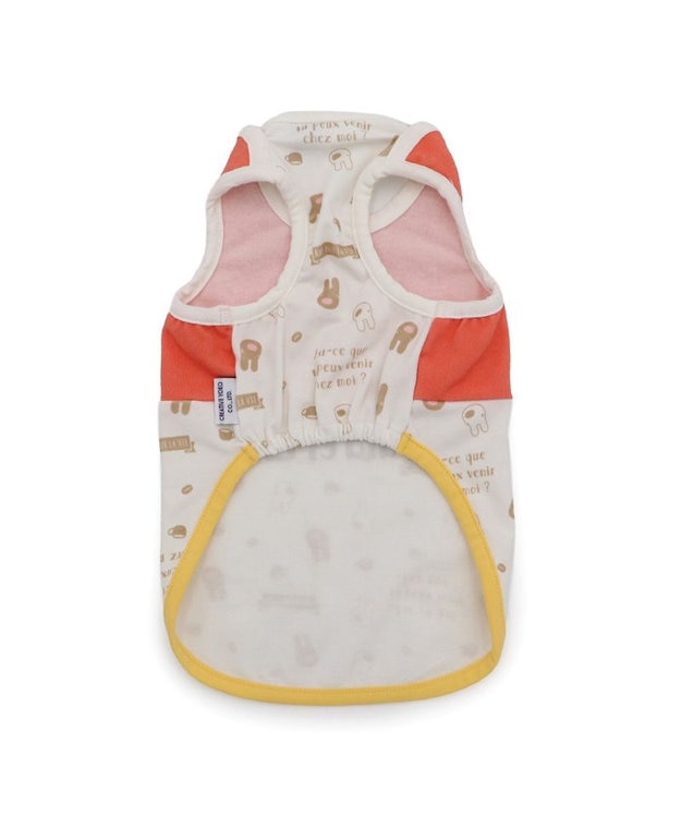 PET PARADISE リサとガスパール ペティヒート タンクトップ 《カフェ柄》 小型犬 ホワイト×レッド