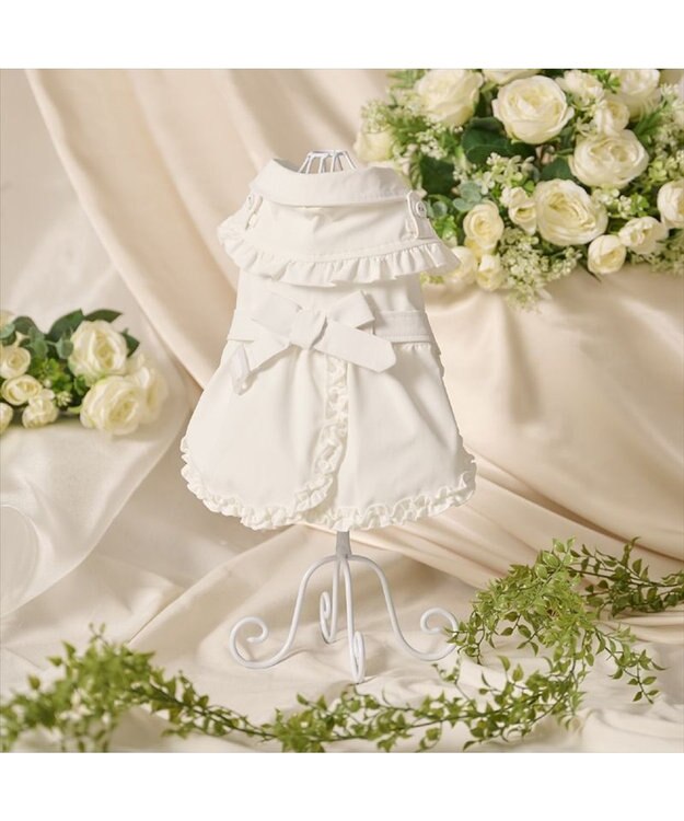 PET PARADISE cherircouture フリフリ トレンチコート 小型犬 オフホワイト