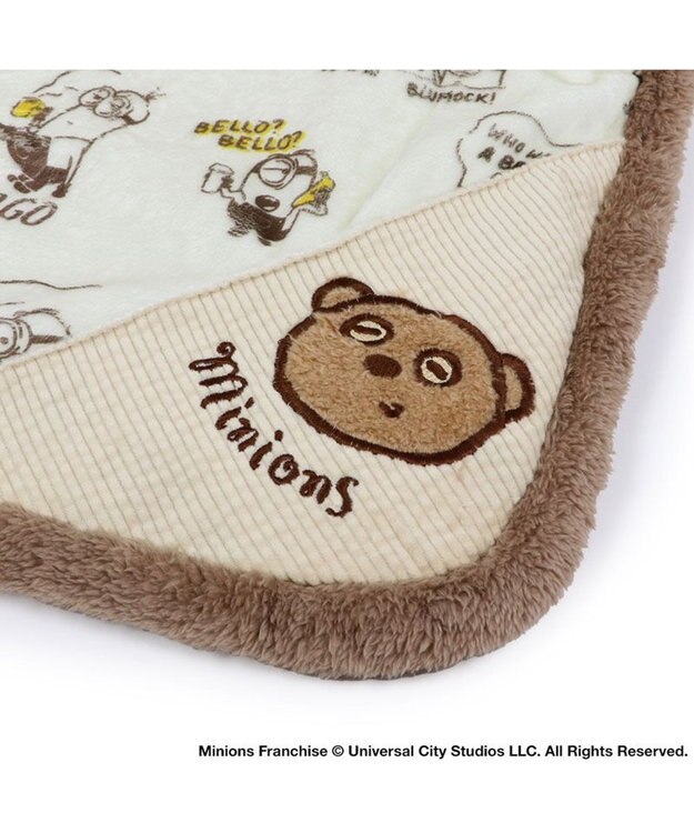 PET PARADISE ミニオン 遠赤外線 ボアマット 角型《コーヒ柄》 ブラウン