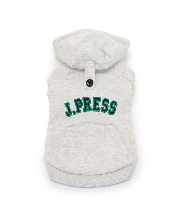 PET PARADISE 犬の服 犬 冬服 パーカー J.PRESS 【小型犬】 カレッジ ロゴ グレー