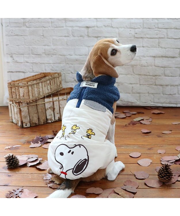 PET PARADISE スヌーピー 遠赤外線 エアベスト 《ホワイト》 中型犬 大型犬 ホワイト