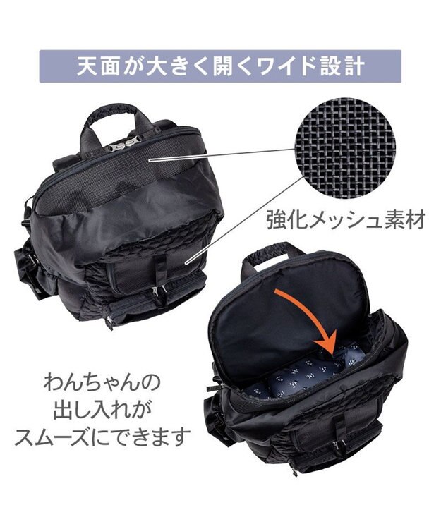 PET PARADISE ディズニー ミッキーマウス 白黒 リュック ブラック