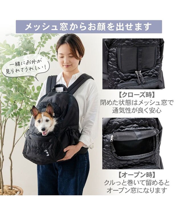 PET PARADISE ディズニー ミッキーマウス 白黒 リュック ブラック