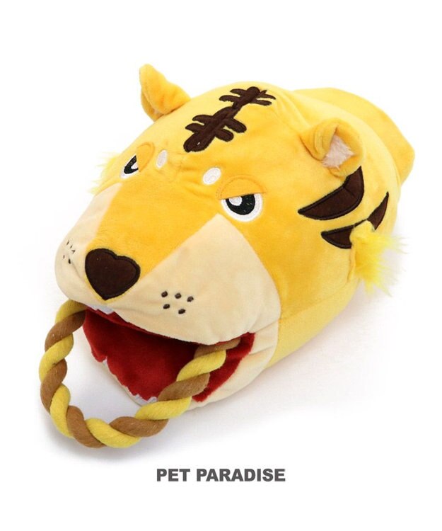 PET PARADISE 犬 おもちゃ トラ パペット おもちゃ  トイ ＴＯＹ 虎 とら お正月 年賀状 干支 音が鳴る ぬいぐるみ ボール ロープ オモチャ 玩具 小型犬 おもちゃ 猫 かわいい おもしろ インスタ映え 黄