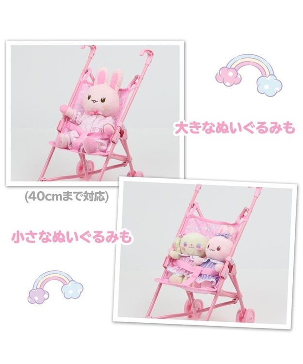 Mother garden マザーガーデン うさもも ドールバギー  ミニベビーカー ピンク(淡)