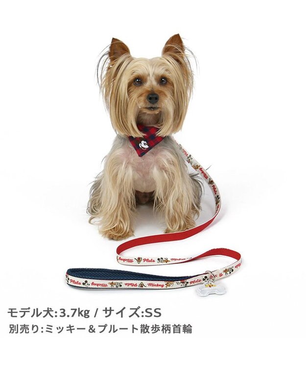 PET PARADISE ディズニー ミッキーマウス プルート 散歩柄 リード 【ＳＳ~Ｓ】 小型犬 -