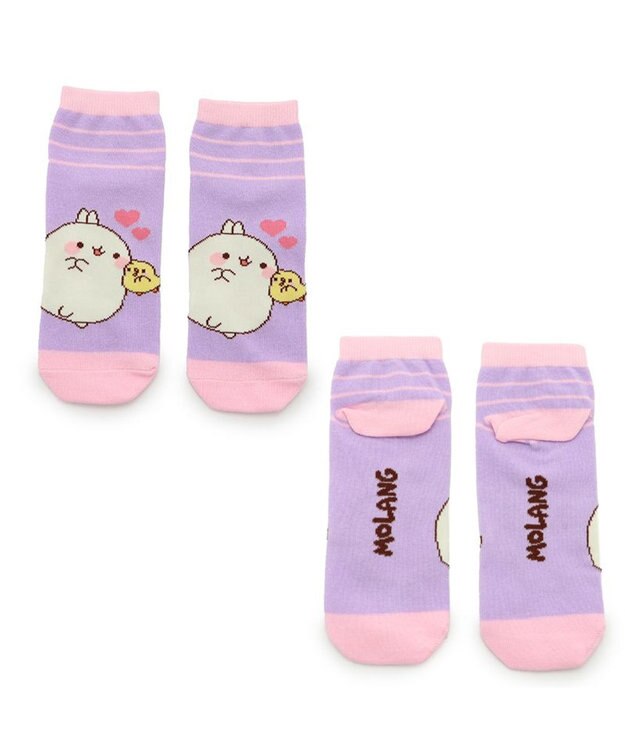 マザーガーデン MOLANG モラン スニーカー丈 靴下 ≪YEAH柄 紫